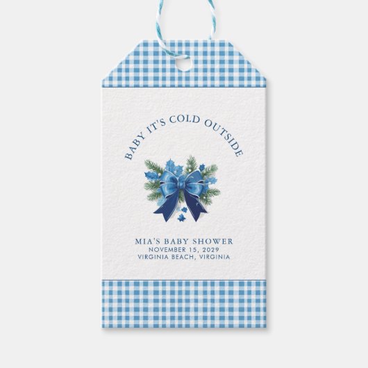 Baby Het is koud buiten het Baby shower van de win Cadeaulabel (Voorkant)