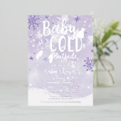 Baby Het is koud buiten het Baby shower van de Win Folie Uitnodiging (Staand Voorkant)