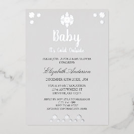 Baby Het is koud buiten het Baby shower van de win Folie Uitnodiging