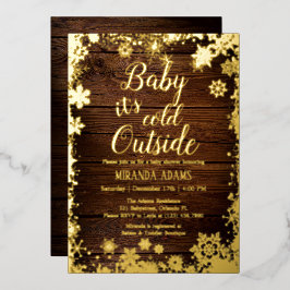 Baby het is koud buiten het Baby shower van de win Folie Uitnodiging