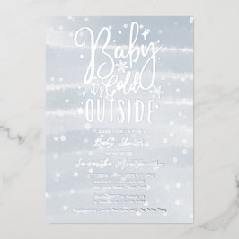 Baby Het is koud buiten het Baby shower van de Win Folie Uitnodiging