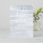 Baby Het is koud buiten het Baby shower van de Win Folie Uitnodiging (Staand Voorkant)