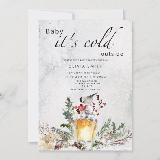 Baby het is koud buiten het baby shower van de win kaart (Voorkant)