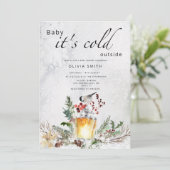 Baby het is koud buiten het baby shower van de win kaart (Staand voorkant)