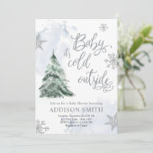 Baby Het is koud buiten het Baby shower van de Win Kaart (Staand voorkant)