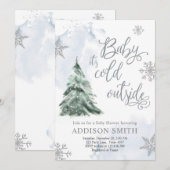 Baby Het is koud buiten het Baby shower van de Win Kaart (Voorkant / Achterkant)