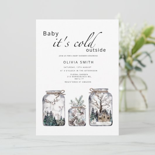 Baby het is koud buiten het baby shower van de win kaart (Staand voorkant)