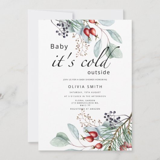 Baby het is koud buiten het baby shower van de win kaart (Voorkant)
