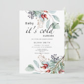 Baby het is koud buiten het baby shower van de win kaart (Staand voorkant)