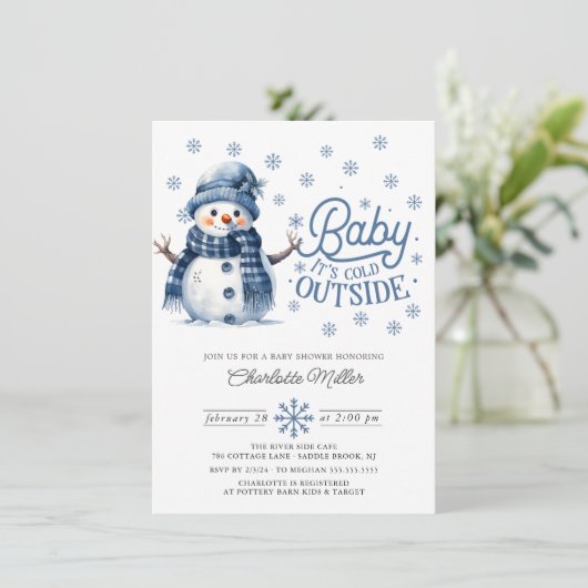 Baby Het is koud buiten het Baby shower van de win Kaart (Staand voorkant)