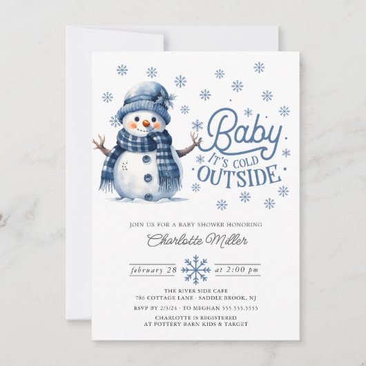 Baby Het is koud buiten het Baby shower van de win Kaart (Voorkant)