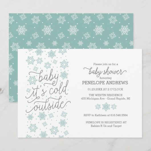 Baby Het is koud buiten het Baby shower van de win Kaart (Voorkant / Achterkant)