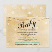 Baby Het is koud buiten het Baby shower van de Win Kaart (Voorkant / Achterkant)