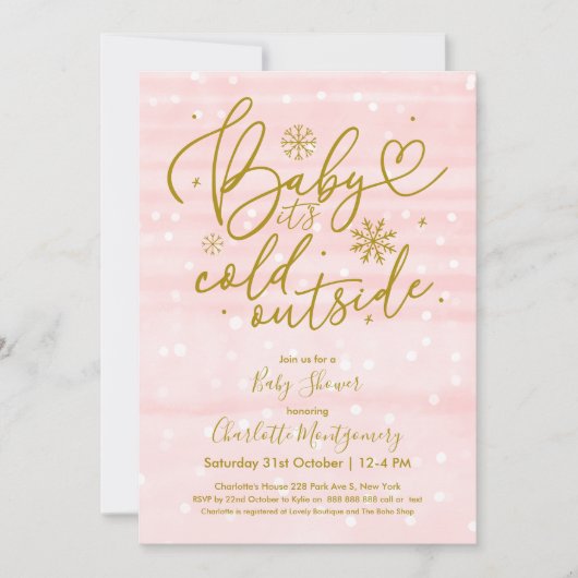 Baby Het is koud buiten het Baby shower van de win Kaart (Voorkant)