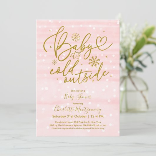 Baby Het is koud buiten het Baby shower van de win Kaart (Staand voorkant)