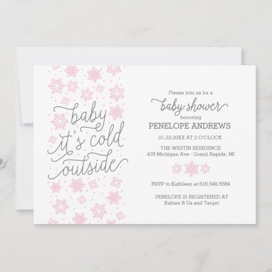 Baby Het is koud buiten het Baby shower van de Win Kaart (Voorkant)