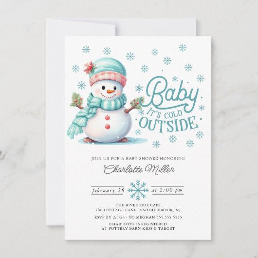 Baby Het is koud buiten het Baby shower van de win Kaart (Voorkant)