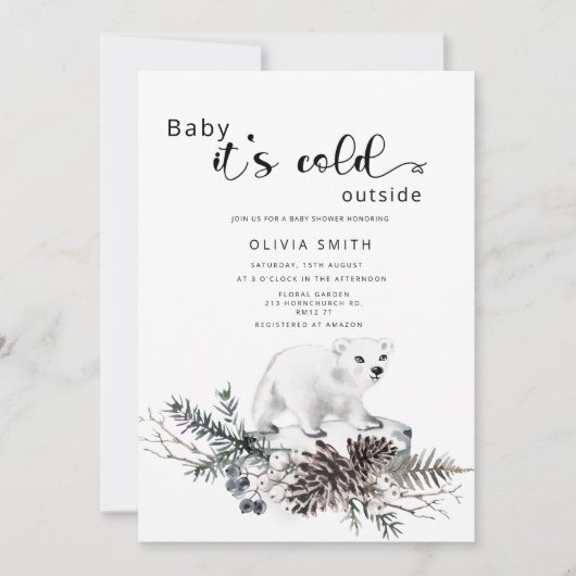 Baby het is koud buiten het baby shower van de win kaart (Voorkant)