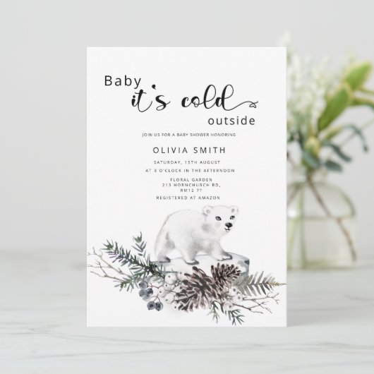 Baby het is koud buiten het baby shower van de win kaart (Staand voorkant)