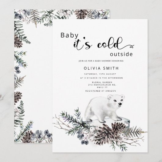 Baby het is koud buiten het baby shower van de win kaart (Voorkant / Achterkant)