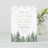 Baby Het is koud buiten het Baby shower van de win Kaart (Staand voorkant)