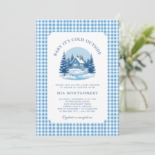 Baby Het is koud buiten het Baby shower van de win Kaart (Staand voorkant)