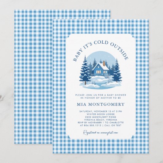 Baby Het is koud buiten het Baby shower van de win Kaart (Voorkant / Achterkant)