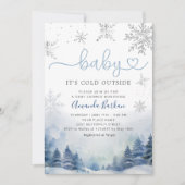 Baby Het is Koud Buiten het Baby shower van de Win Kaart (Voorkant)