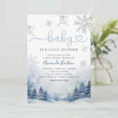Baby Het is Koud Buiten het Baby shower van de Win Kaart (Staand voorkant)