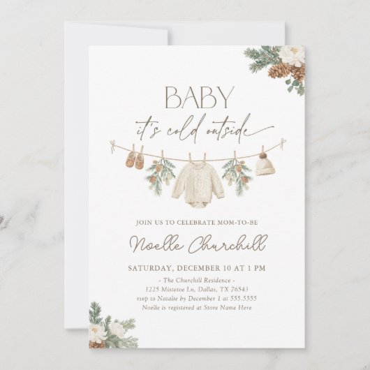 Baby Het is koud buiten het Baby shower van de win Kaart (Voorkant)