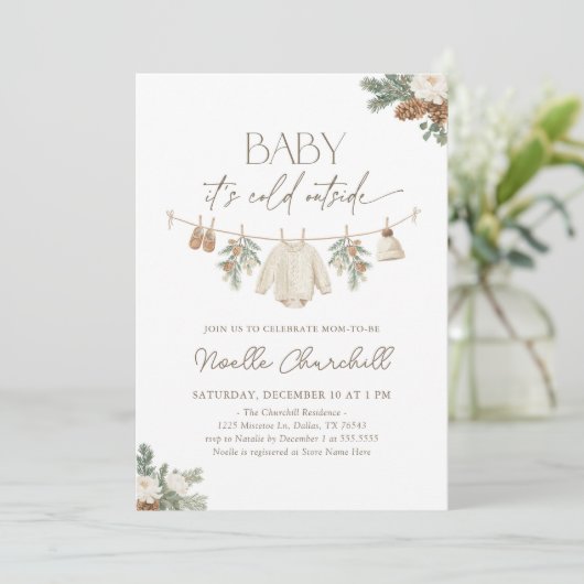 Baby Het is koud buiten het Baby shower van de win Kaart (Staand voorkant)