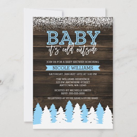 Baby Het is koud buiten het Baby shower van de Win Kaart (Voorkant)