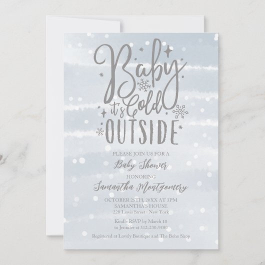 Baby Het is koud buiten het Baby shower van de Win Kaart (Voorkant)