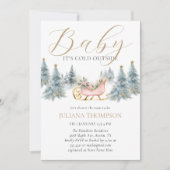 Baby Het is koud buiten het Baby shower van de Win Kaart (Voorkant)