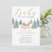 Baby Het is koud buiten het Baby shower van de Win Kaart (Staand voorkant)