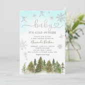 Baby Het is Koud Buiten het Baby shower van de Win Kaart (Staand voorkant)