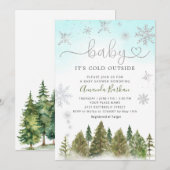 Baby Het is Koud Buiten het Baby shower van de Win Kaart (Voorkant / Achterkant)