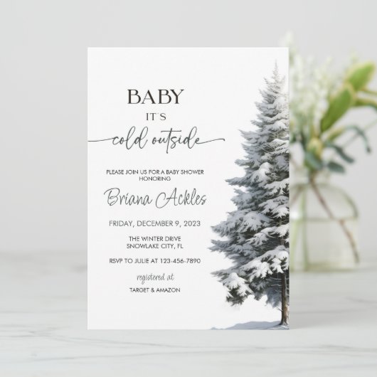 Baby Het is koud buiten het Baby shower van de win Kaart (Staand voorkant)