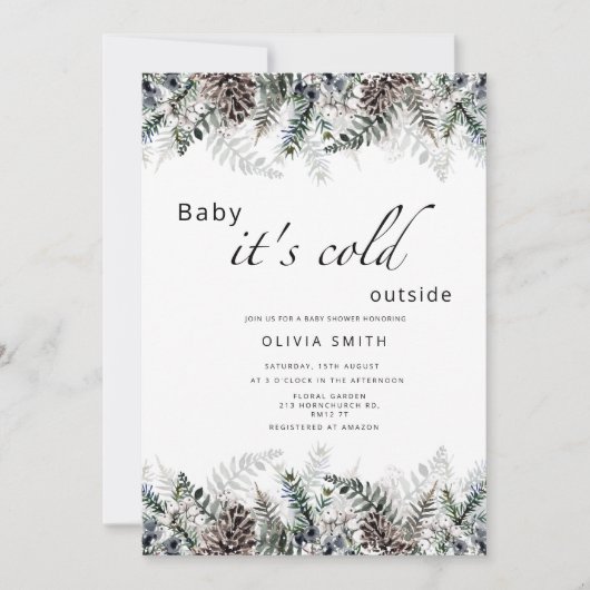 Baby het is koud buiten het baby shower van de win kaart (Voorkant)