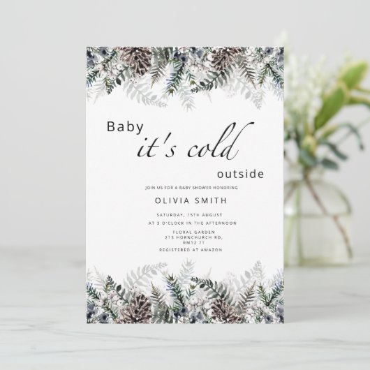 Baby het is koud buiten het baby shower van de win kaart (Staand voorkant)