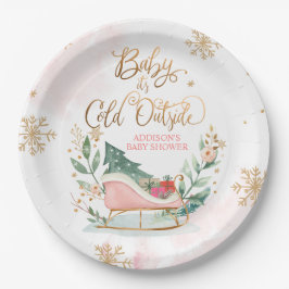 Baby Het is koud buiten het Baby shower van de Win Papieren Bordje
