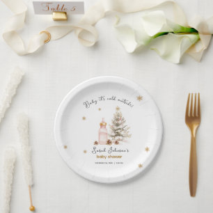 Baby het is koud buiten het Baby shower van de win Papieren Bordje