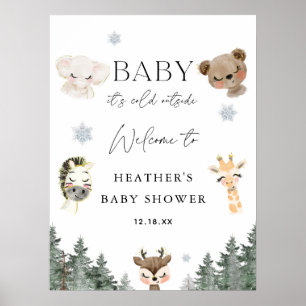 Baby Het is koud buiten het Baby shower van de Win Poster
