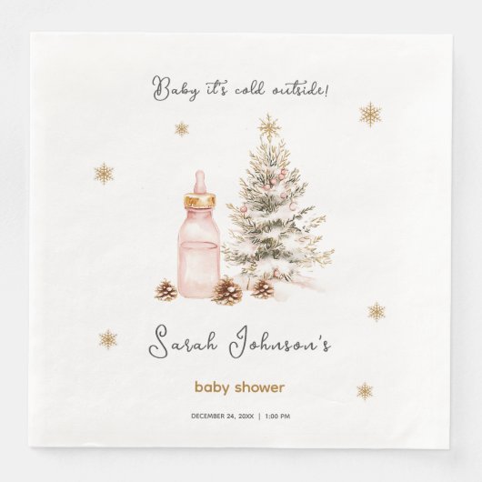 Baby het is koud buiten het Baby shower van de win Servet (Voorkant)