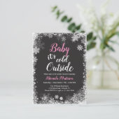 Baby het is koud buiten het Baby shower van de win Uitnodiging Briefkaart (Staand voorkant)