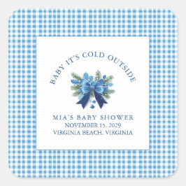 Baby Het is koud buiten het Baby shower van de win Vierkante Sticker