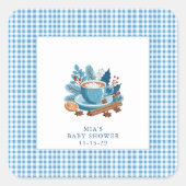 Baby Het is koud buiten het Baby shower van de win Vierkante Sticker (Voorkant)