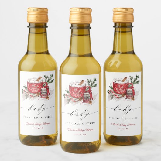 Baby Het is koud buiten het Baby shower van de win Wijn Etiket (Flessen)