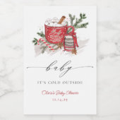 Baby Het is koud buiten het Baby shower van de win Wijn Etiket (Enkel label)