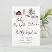 Baby het is Koud Buiten, het Baby shower van het W Kaart (Staand voorkant)